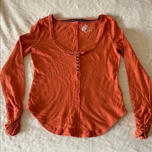 Pilcro Burnt Orange Long Sleeve Top